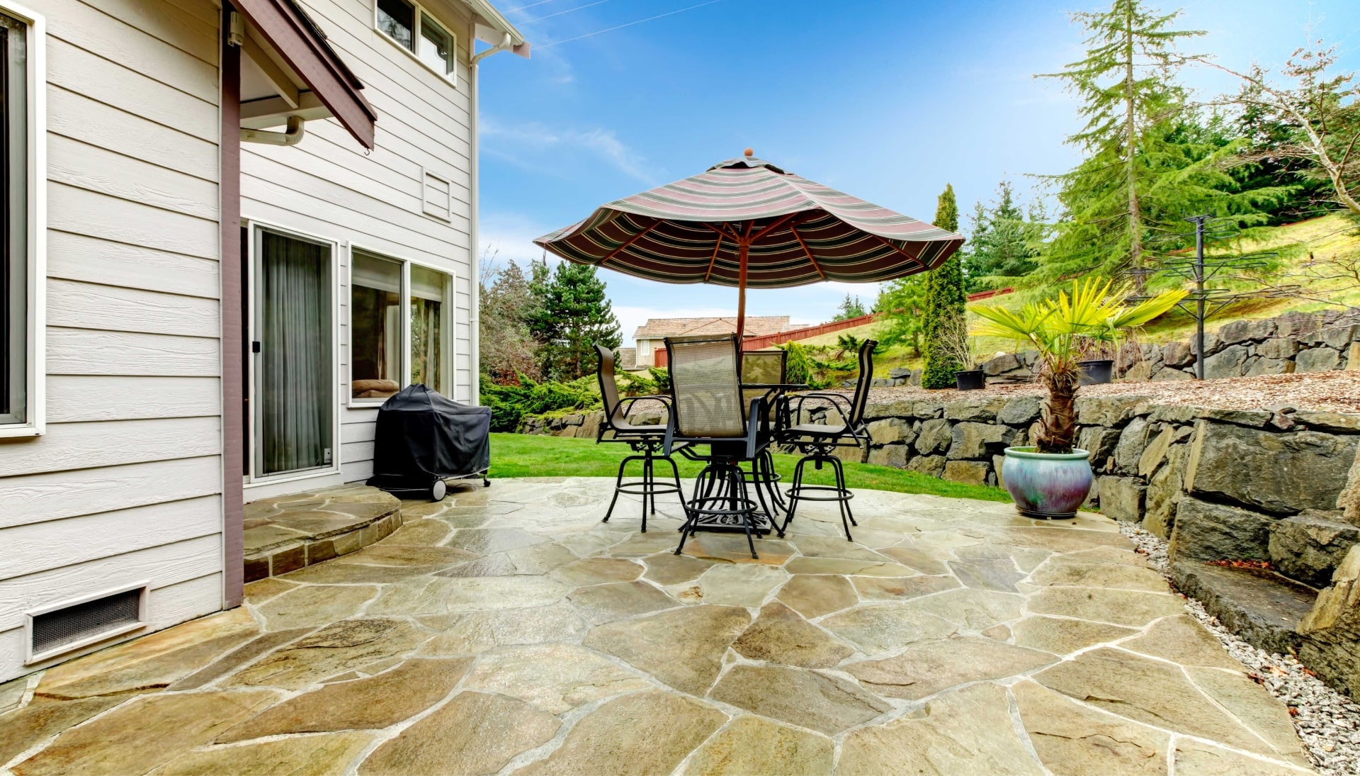 Beautifully Textured and Patterned Concrete Patios in Kalispell, Montana area!